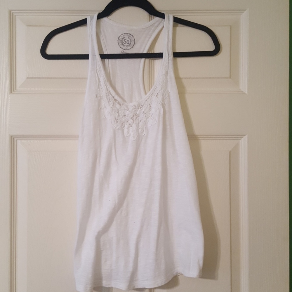 White racer-back tank.